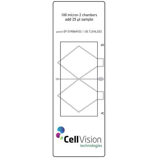 CellVision 100µm Fixed Depth Post Vasectomy glass counting chamber