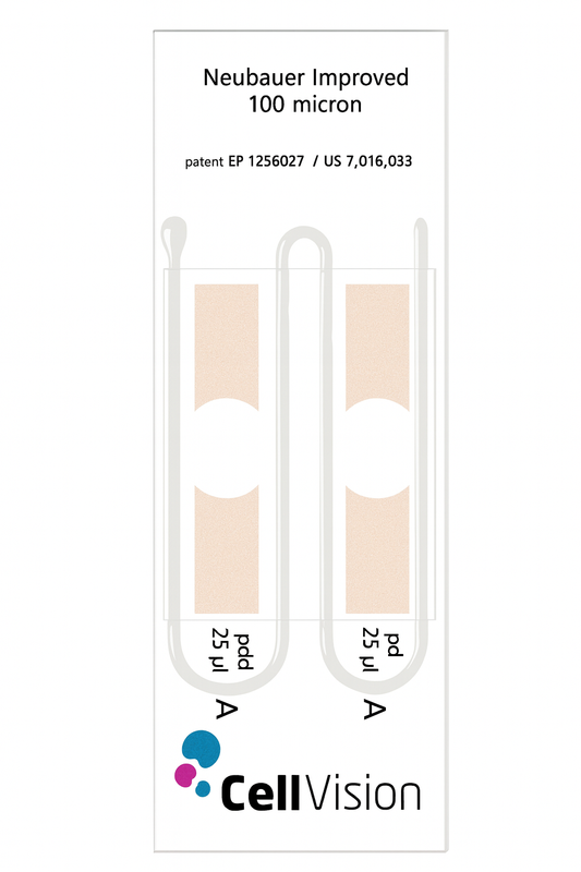 CellVision 100 micron Hemocytometer Disposable Glass slide Counting chamber (CV1100-NI)