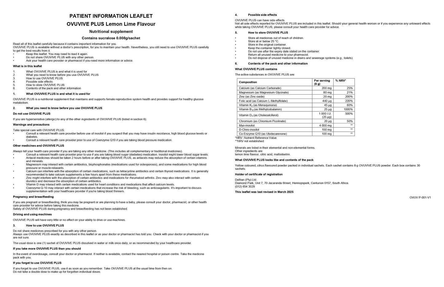Polycystic Ovarian Syndrome_PCOS_OVUVIVE PLUS_Patient information leaflet