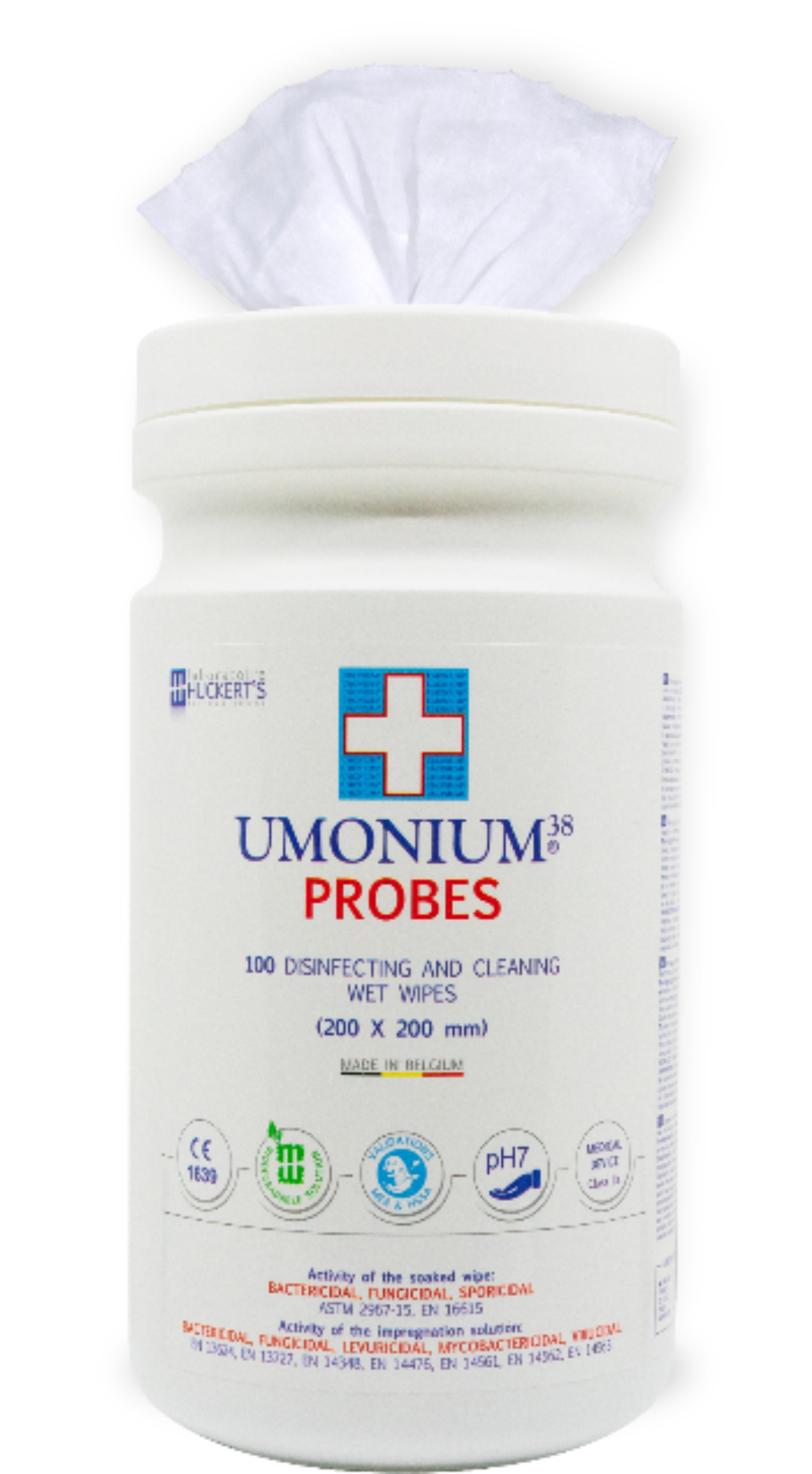 Umonium38 PROBE wipes - Tub of 100 High-Level Disinfectant Wipes for Ultrasound Probes